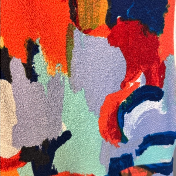 Anthropologie Postmark “Lantana” Watercolor Fit & Flare Dress Size 4 - Picture 5 of 6